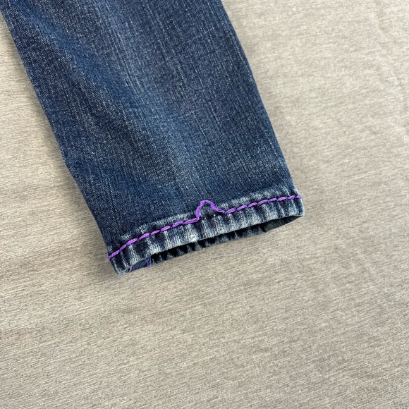 True Religion Women's Denim Jeans Purple T Stitch Accents - Picture 7 of 8